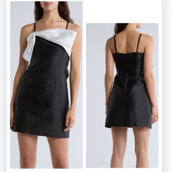 Hutch Dresses & Skirts - NWT Anthropologie Hutch Serena Bow A-Line Mini Dress Black White Satin